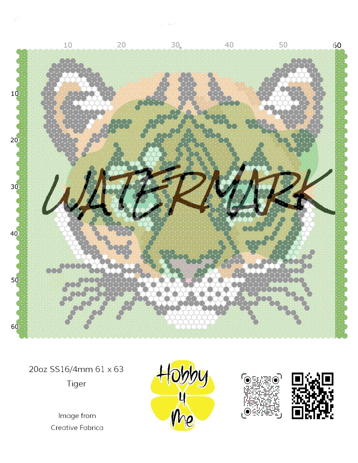 Tumbler template 20oz SS16/4mm Tiger