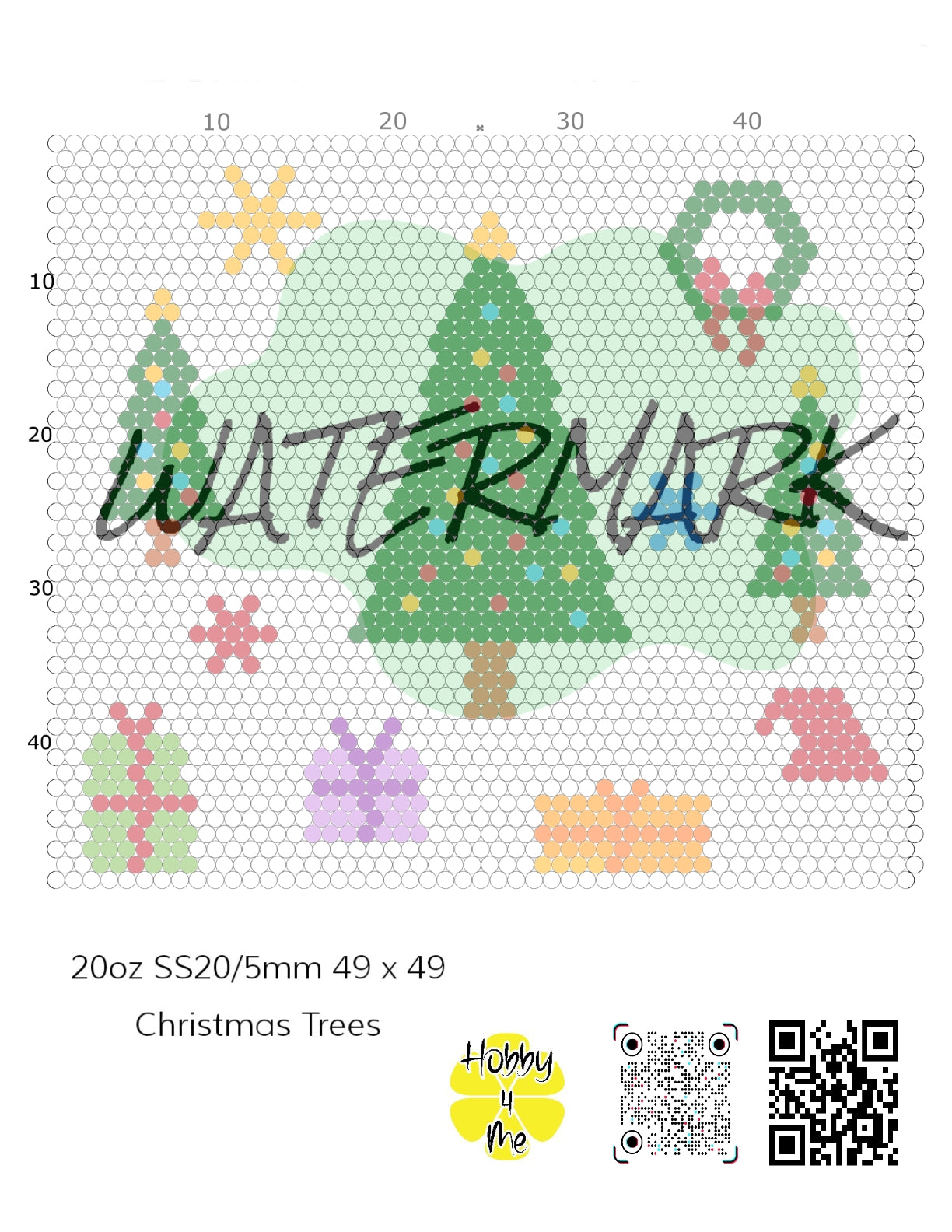 Tumbler template 20oz SS20/5mm Christmas Trees