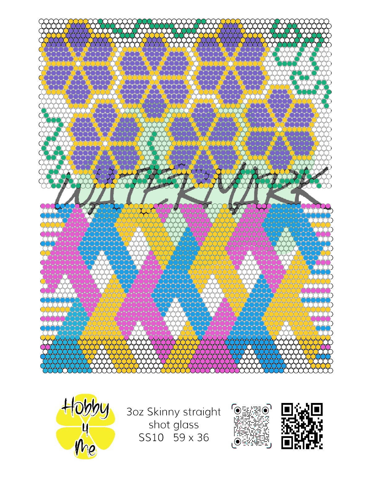 3oz tumbler/shot glass rhinestone templates