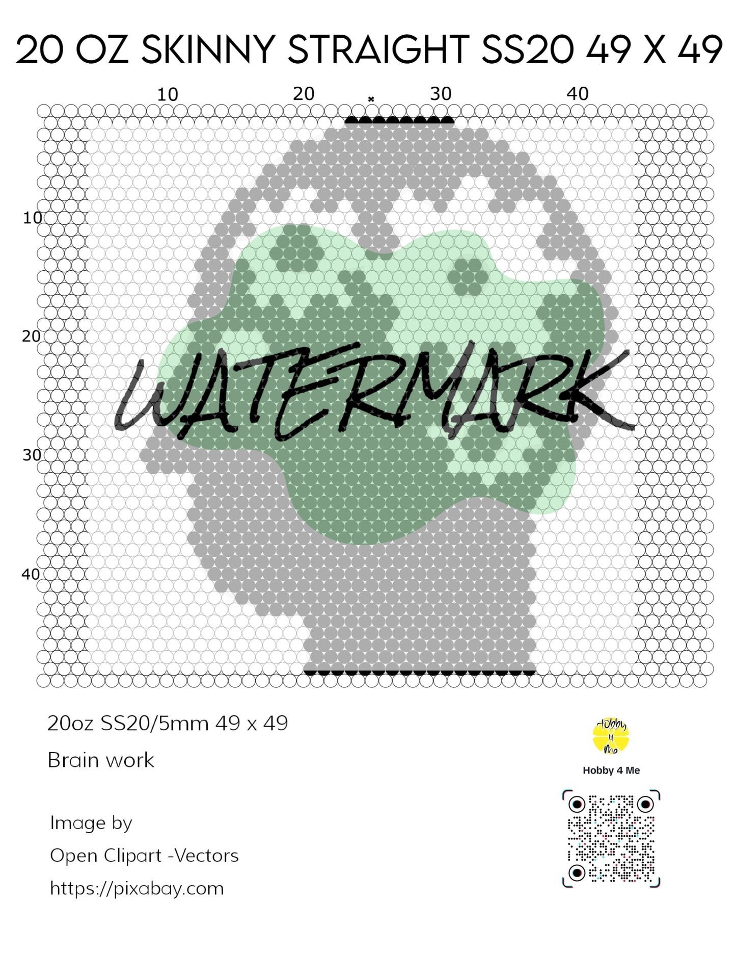 Tumbler template Brain Work 30oz SS20/5mm