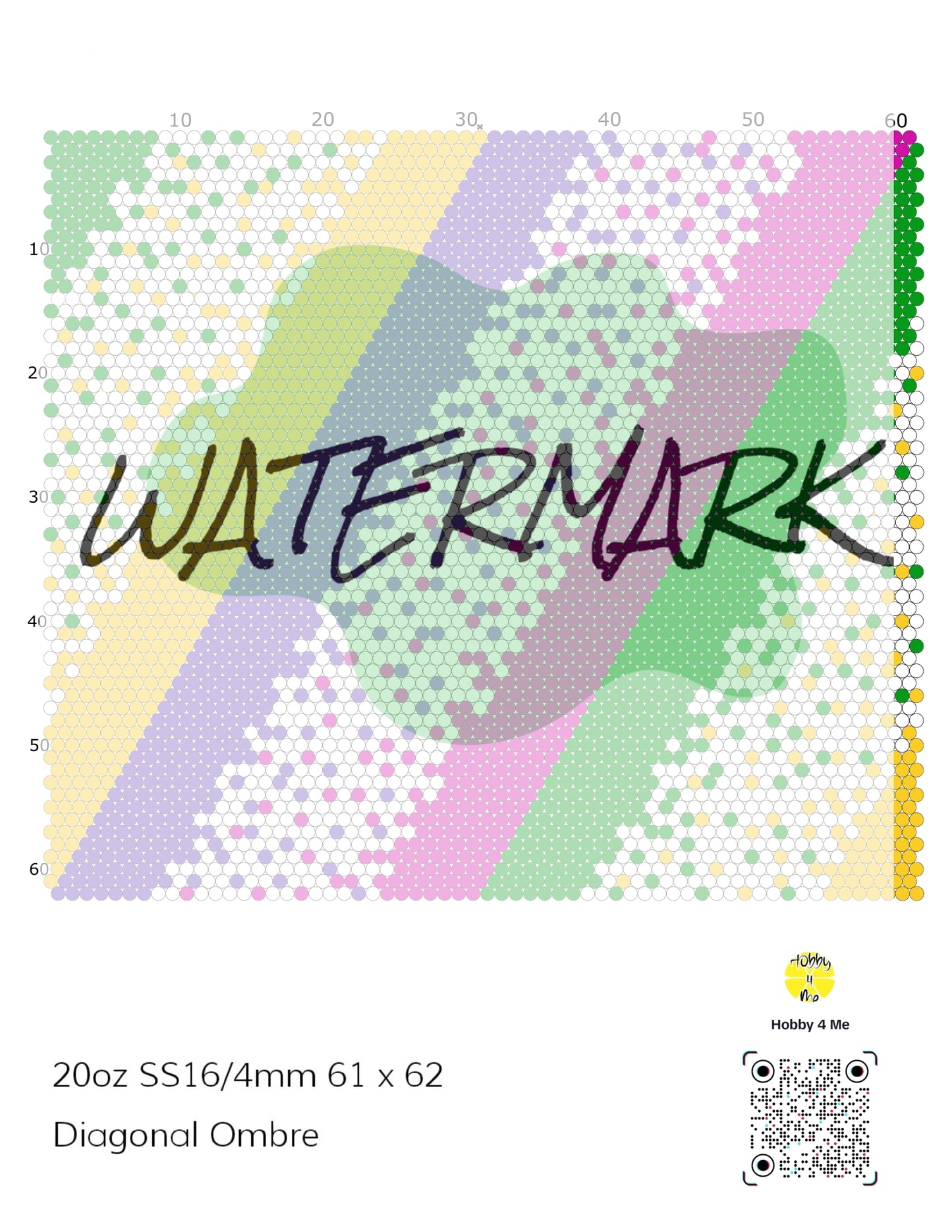 Tumbler template Diagonal Ombre 20oz SS16/4mm