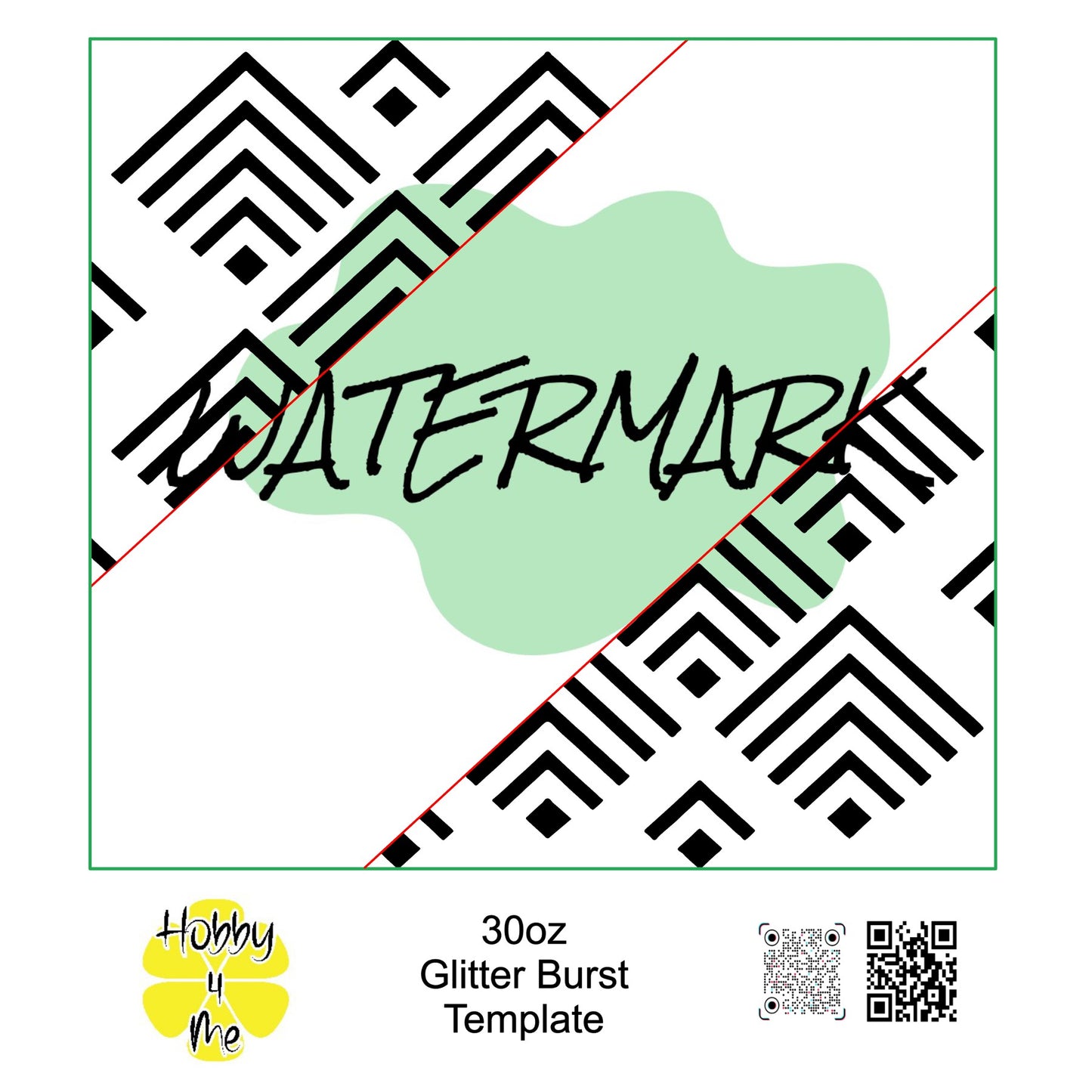 30oz Glitter Burst template