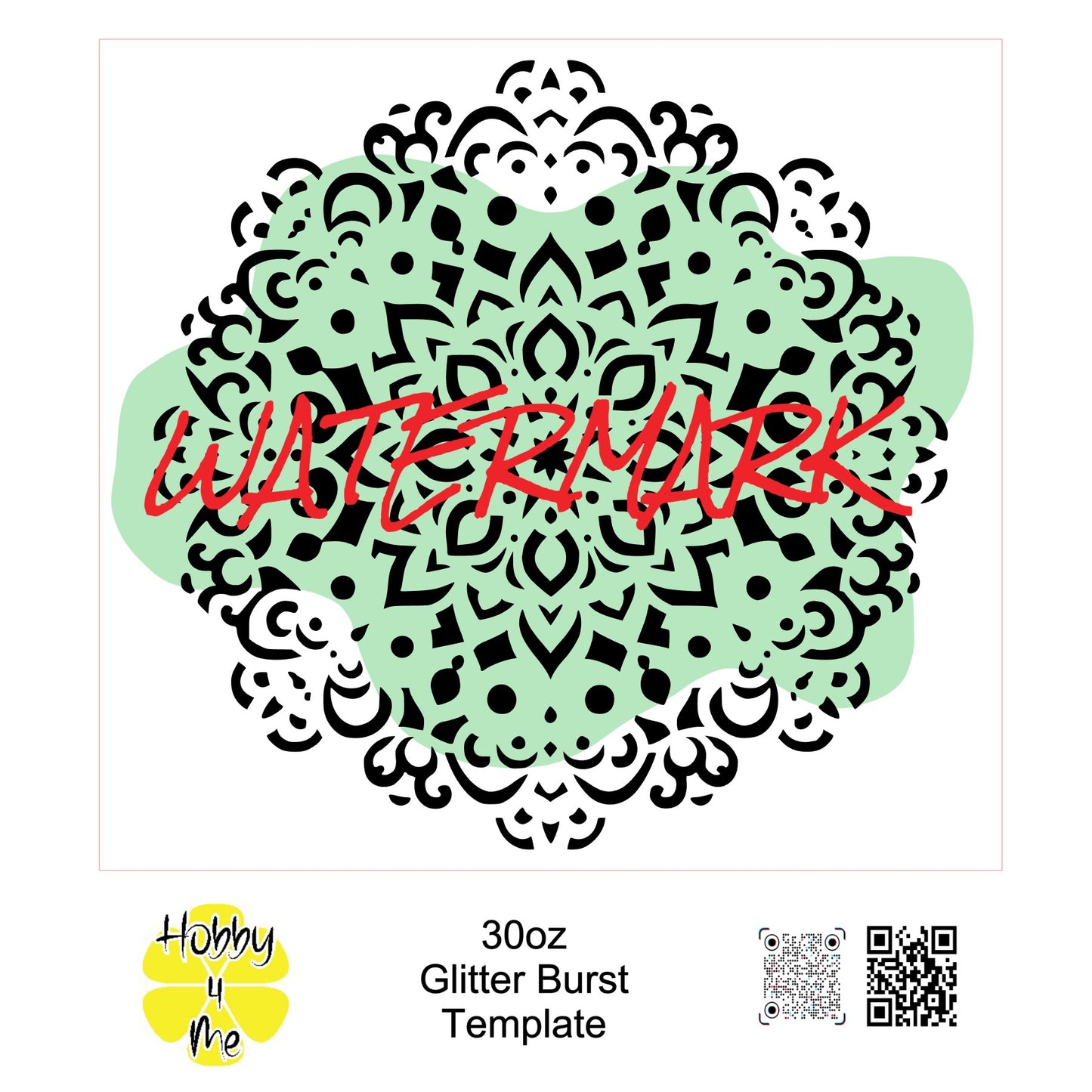 30oz Glitter Burst template