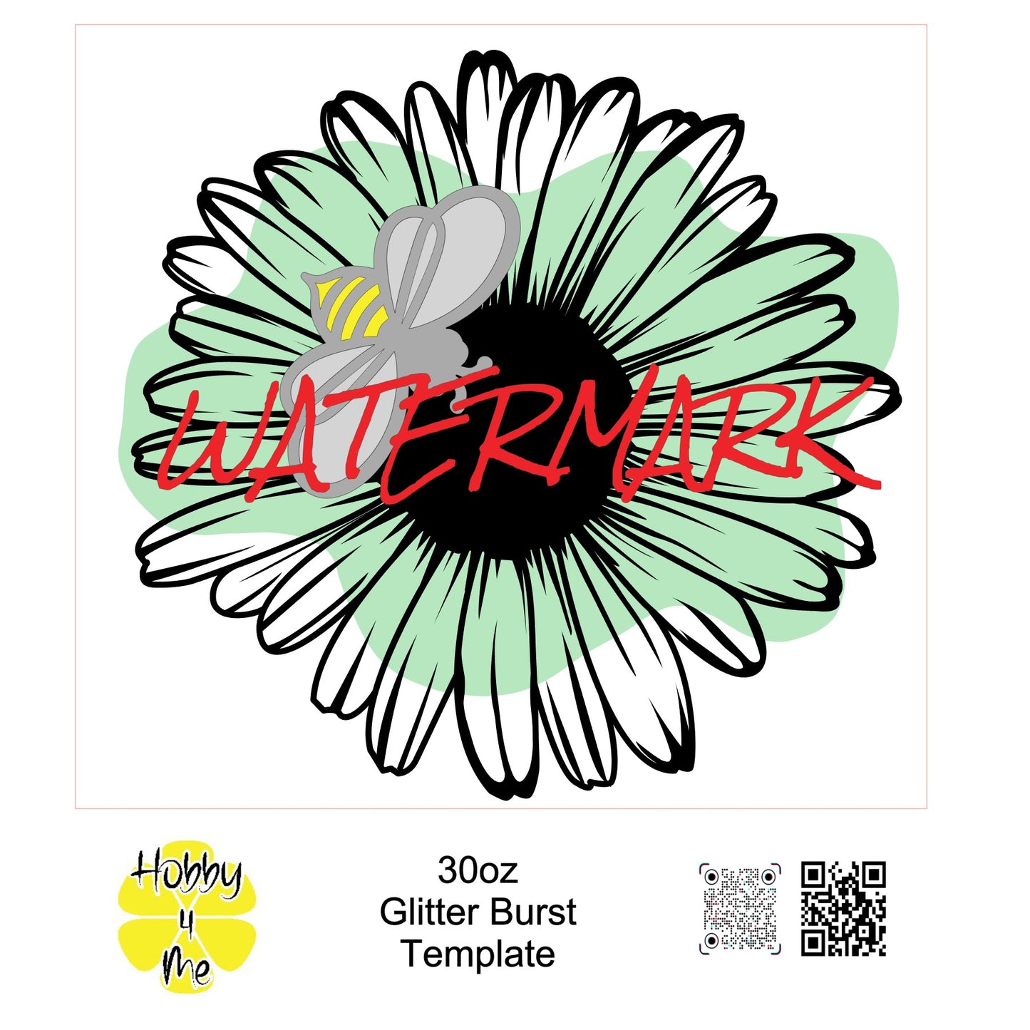 30oz Glitter Burst template