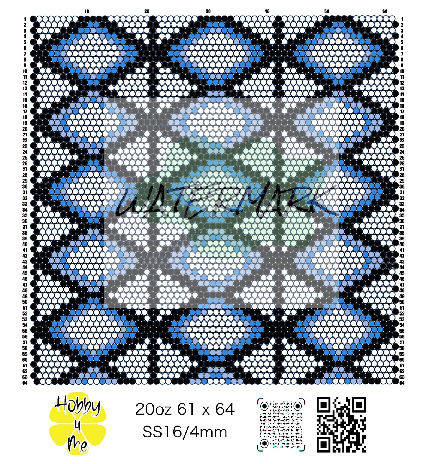 20oz tumbler template SS16/4mm