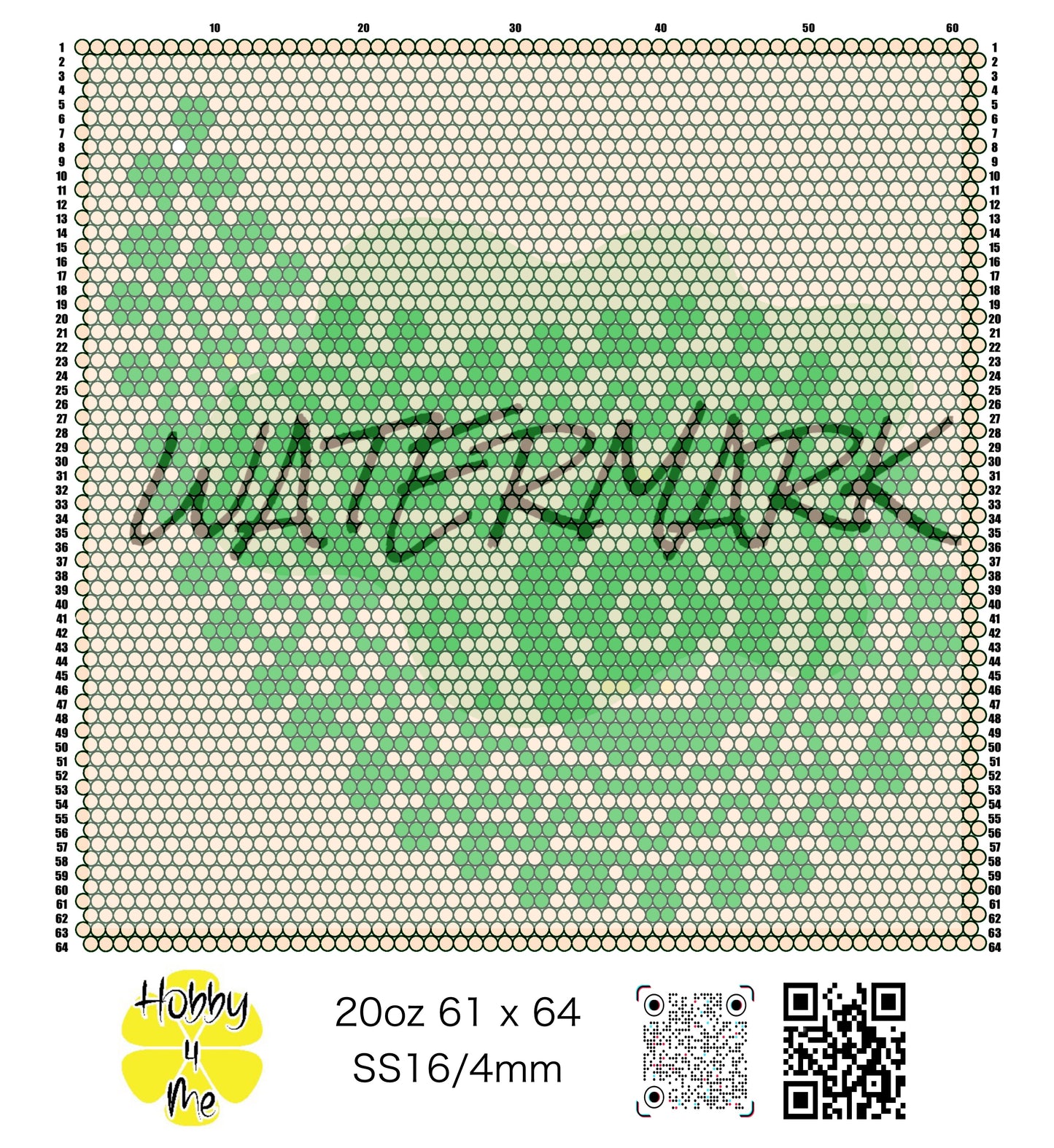 20oz tumbler template SS16/4mm