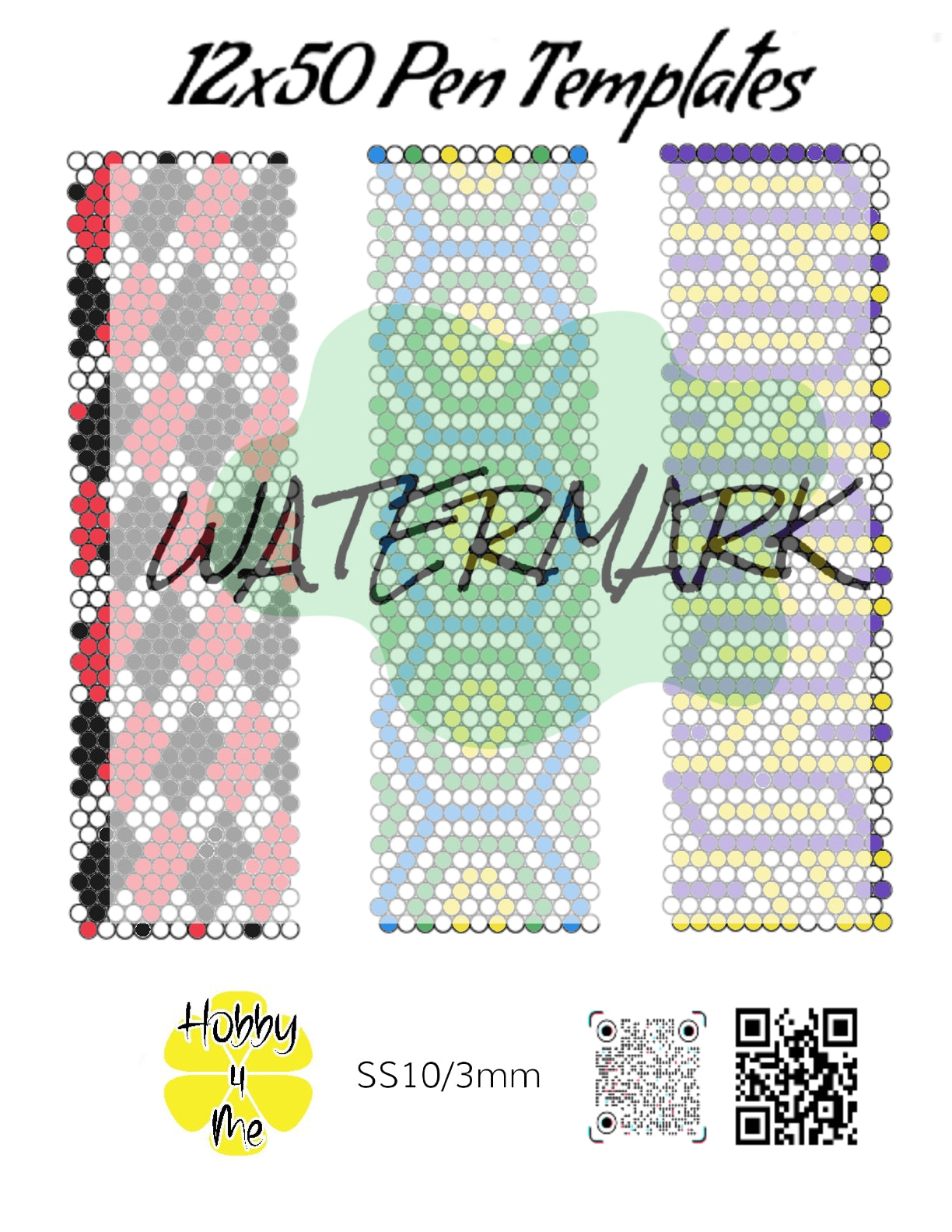 Pen templates 12x50