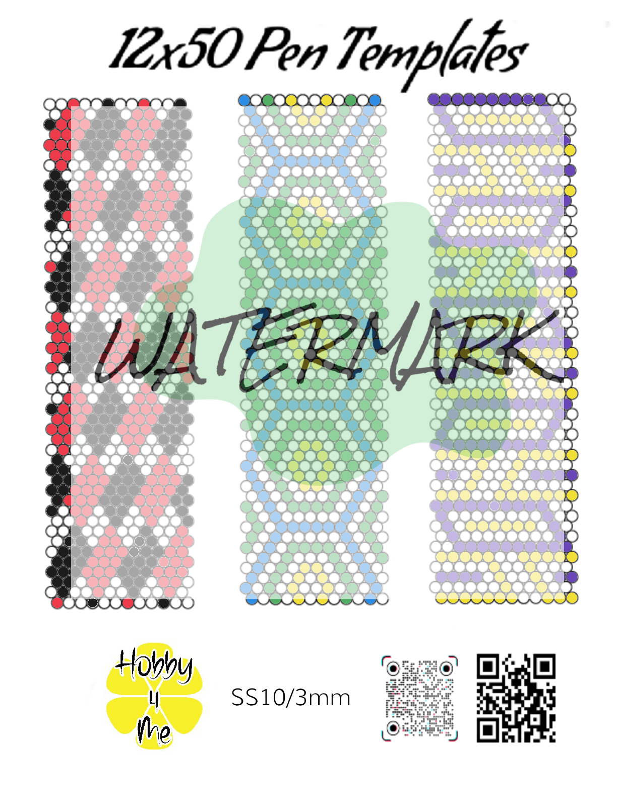Pen templates 12x50