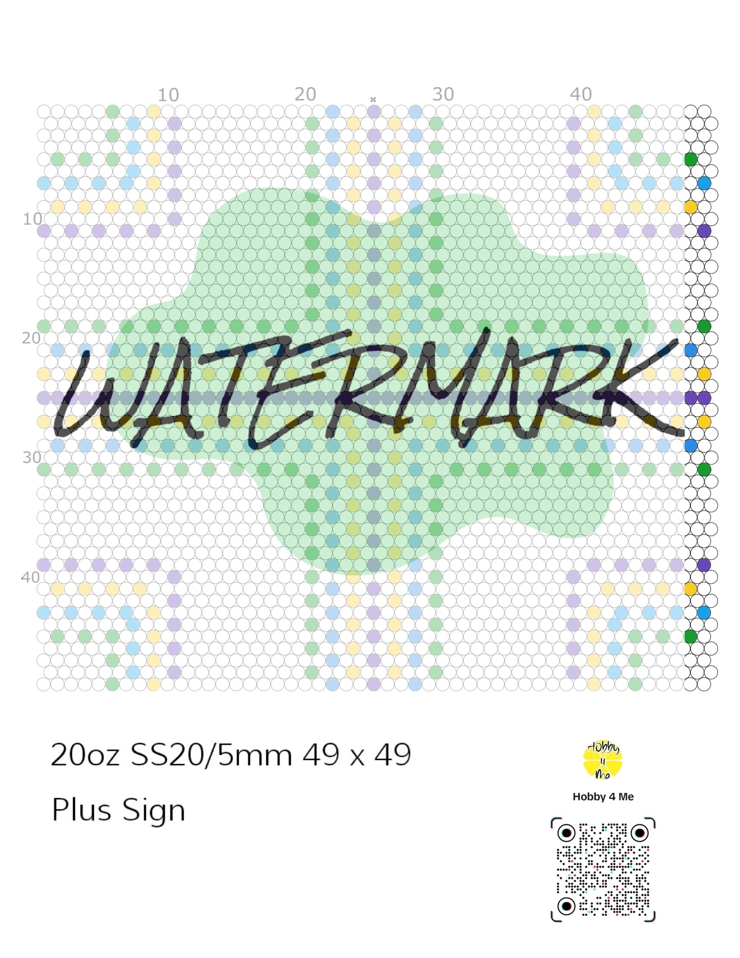 Tumbler template Plus Sign SS16/4mm