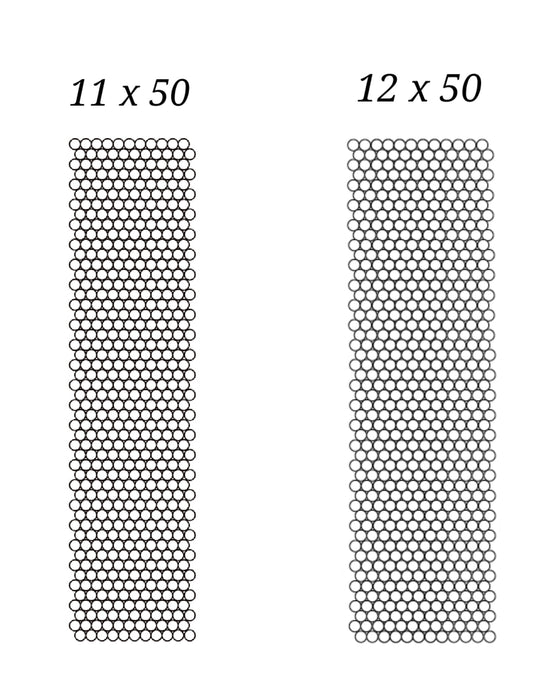 Pen templates blank grids 11 x 50 and 12 x 50