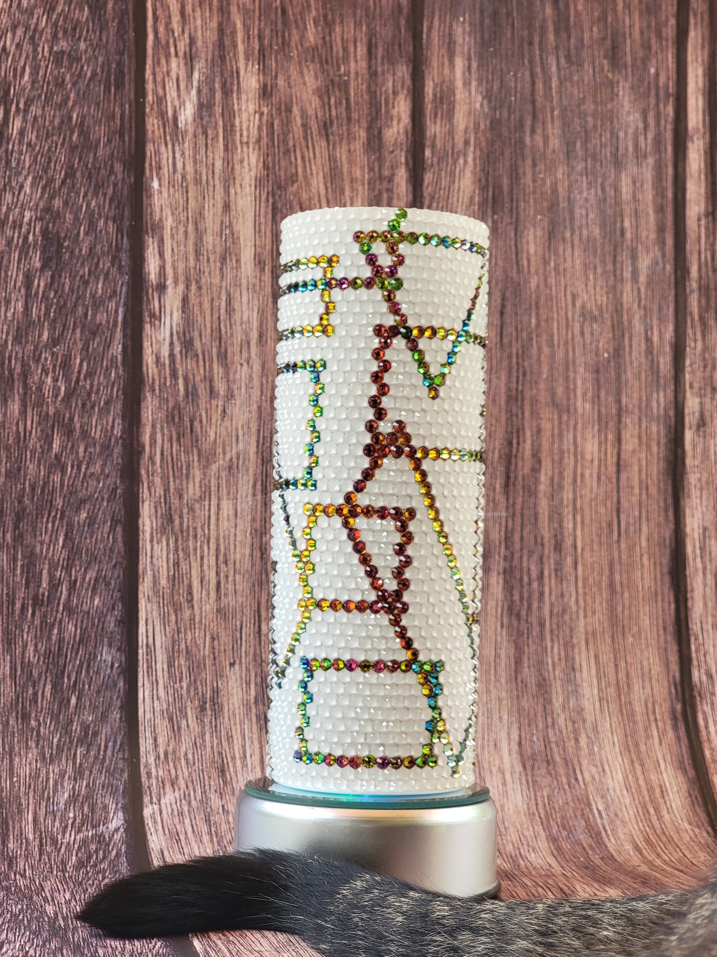 20oz Glass rhinestone tumbler