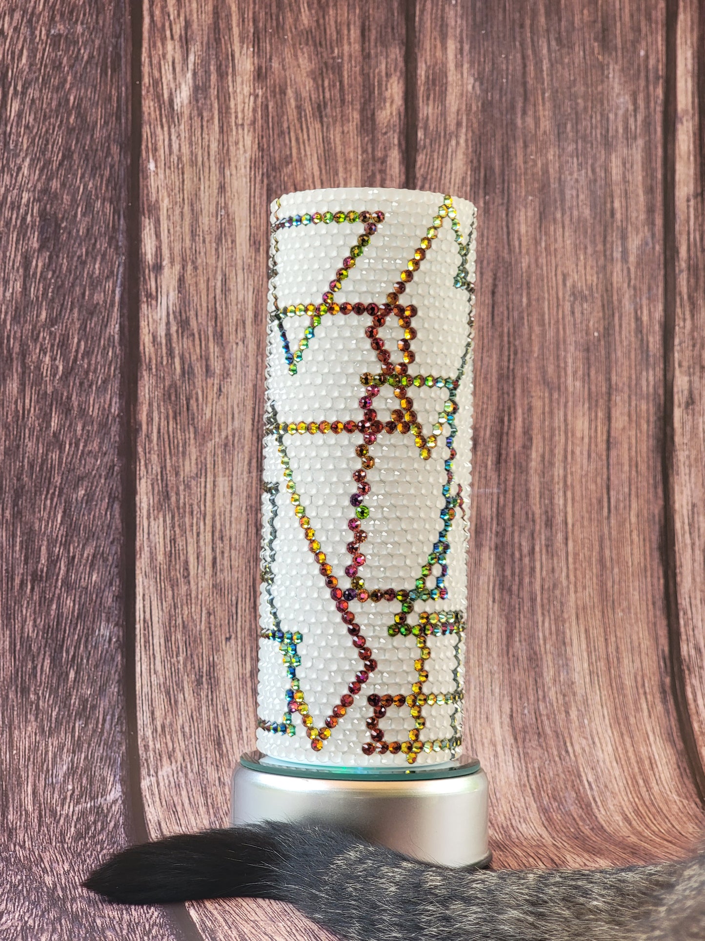 20oz Glass rhinestone tumbler