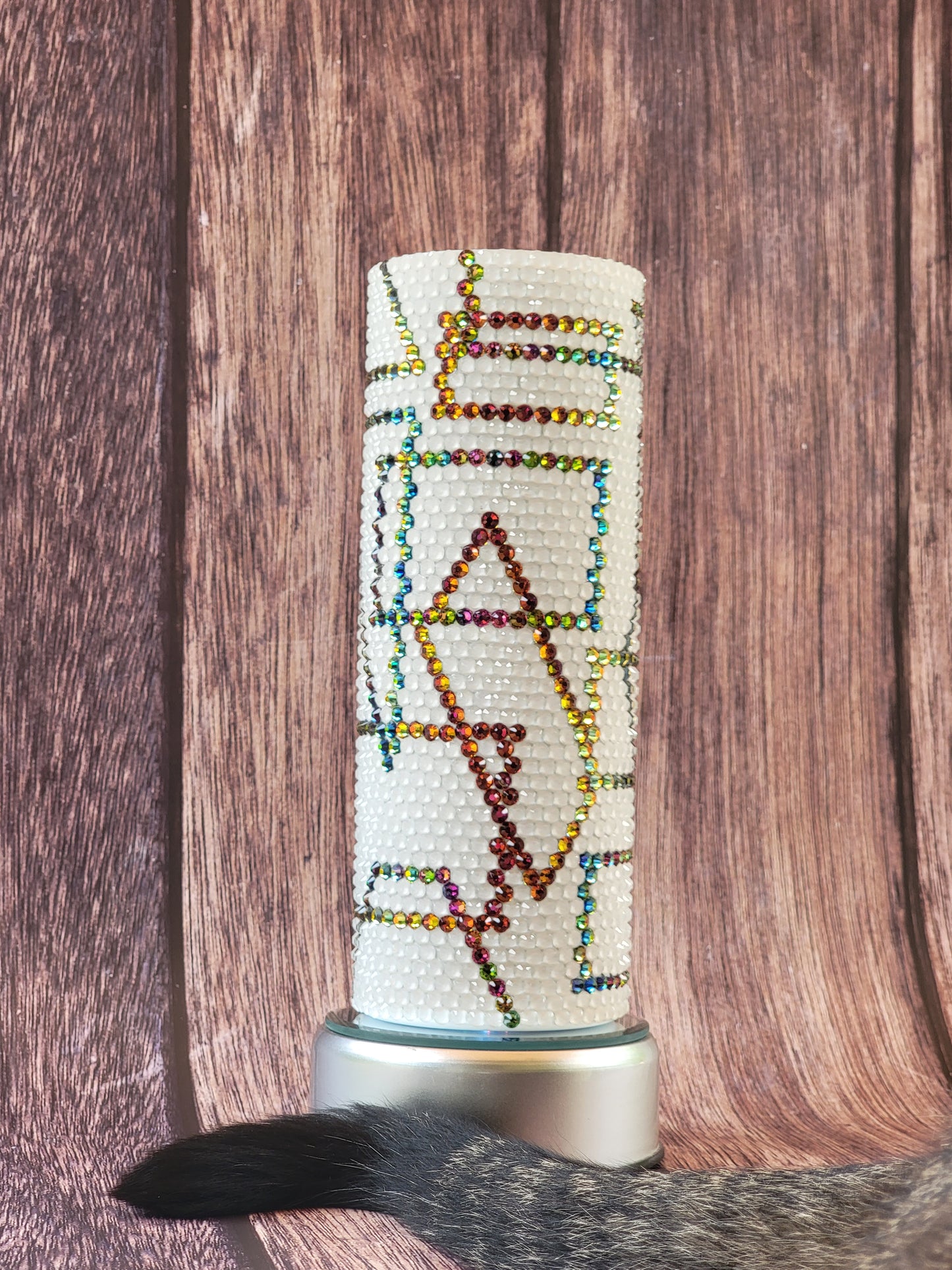 20oz Glass rhinestone tumbler
