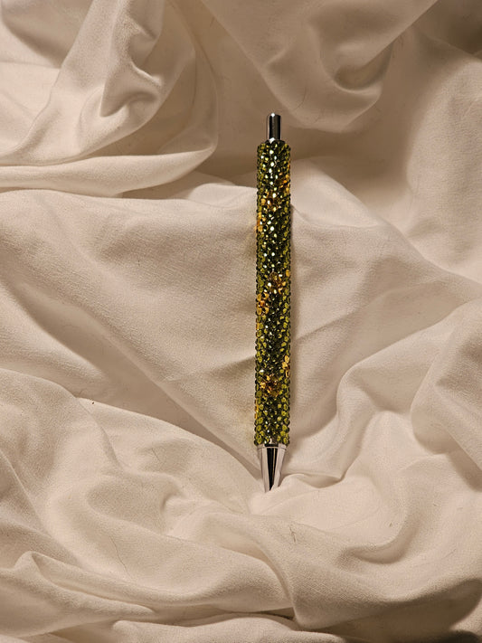 Gold glass rhinestone pen