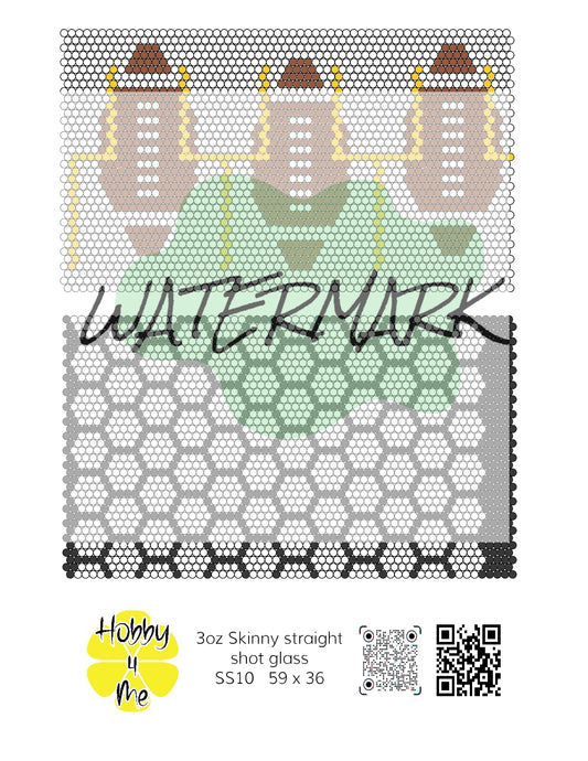 3oz tumbler/shot glass rhinestone templates
