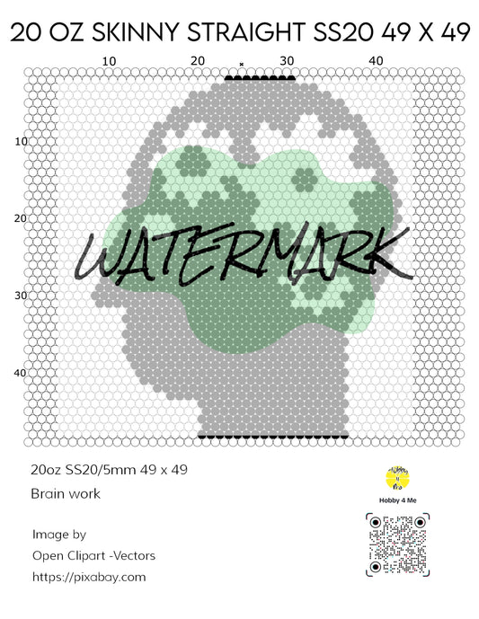 Tumbler template Brain Work 30oz SS20/5mm