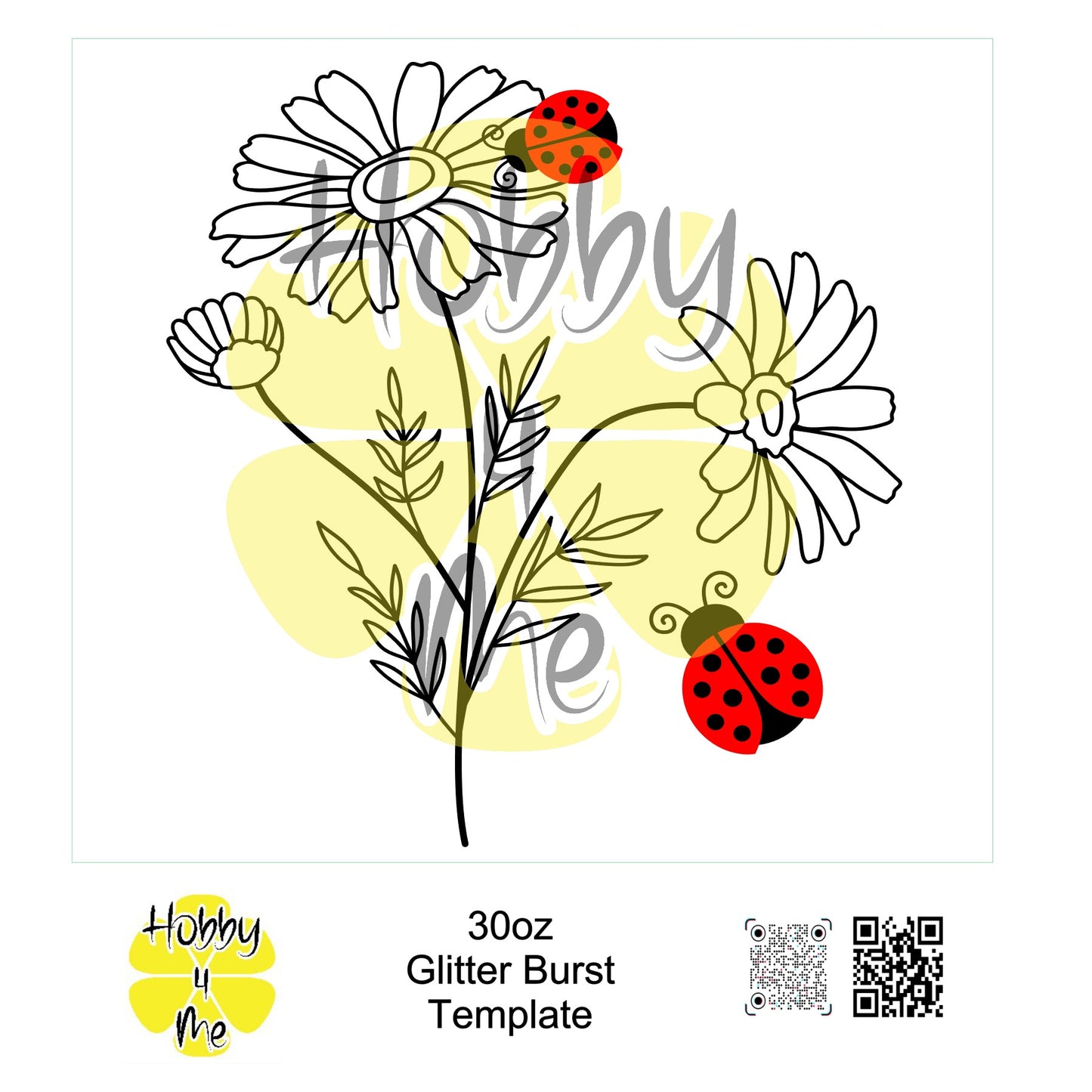 30oz Glitter Burst template
