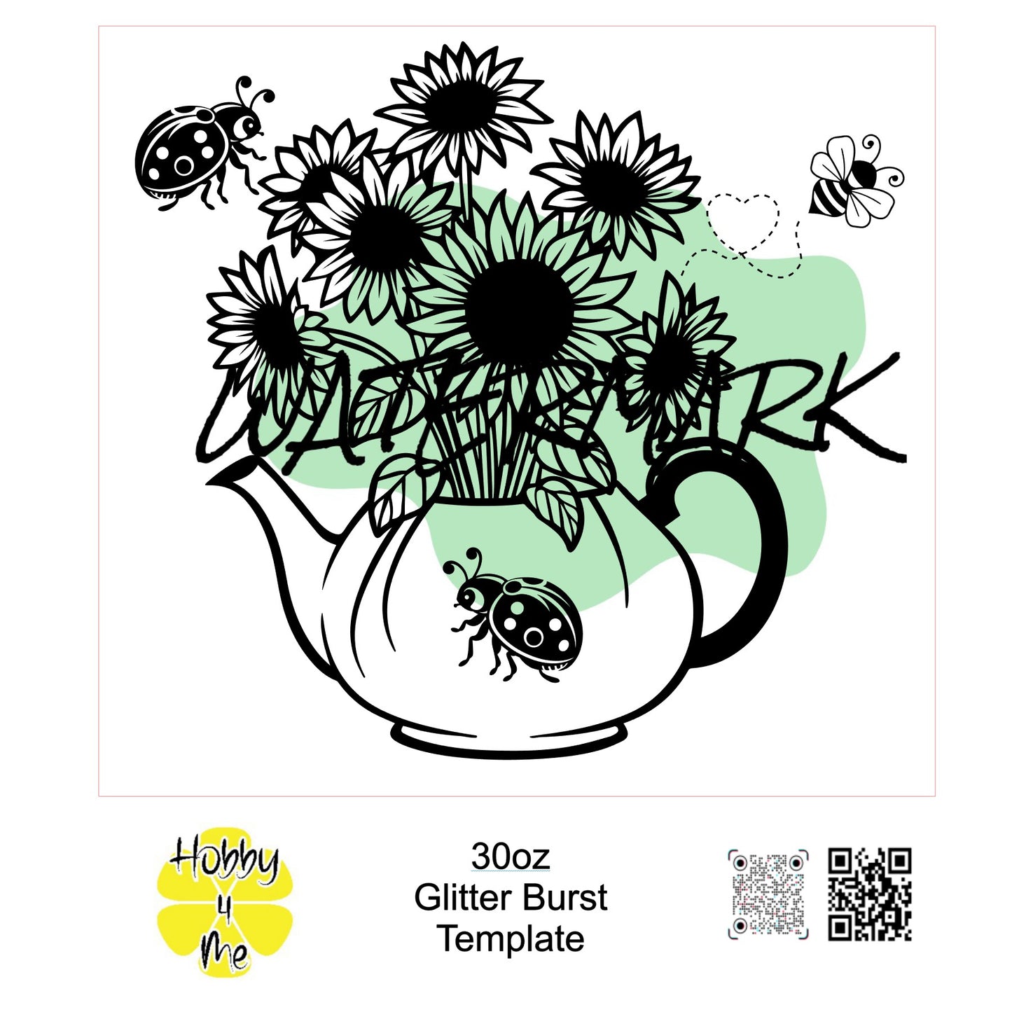 30oz Glitter Burst template