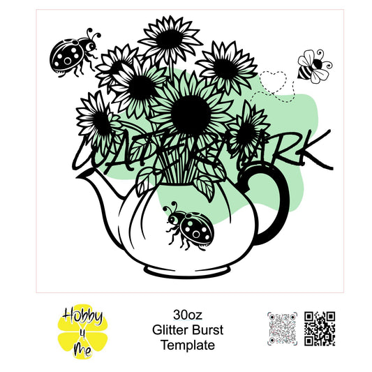 30oz Glitter Burst template