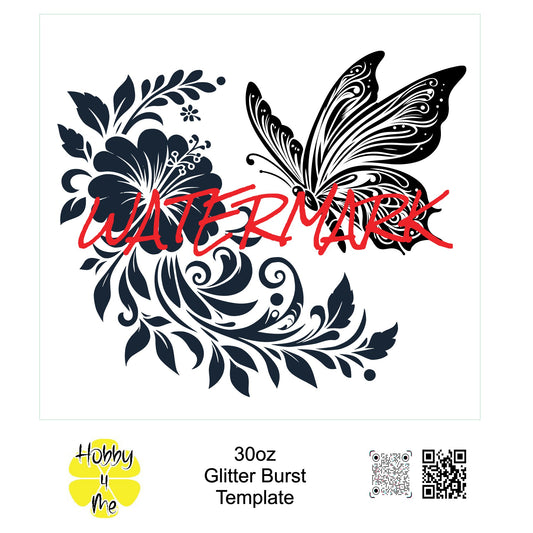 30oz Glitter Burst template