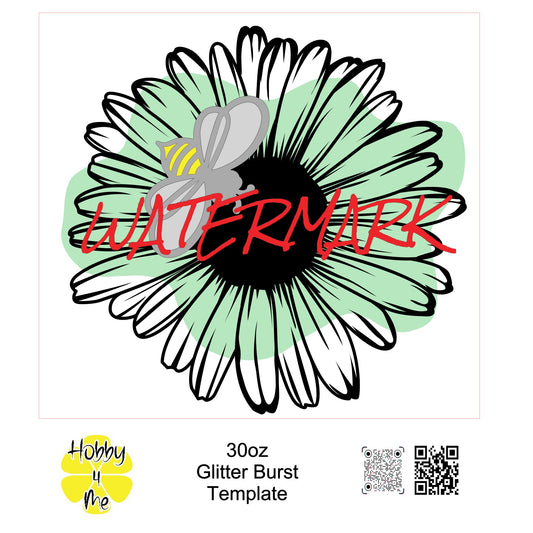 30oz Glitter Burst template