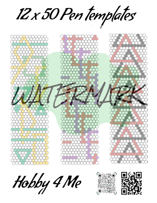 Pen templates Geometric 12x50
