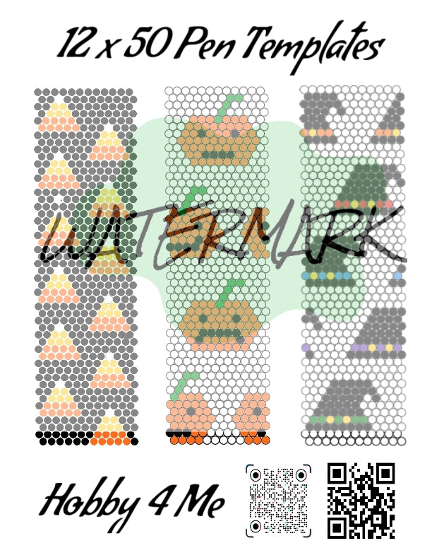 Pen templates Halloween rhinestone 12x50