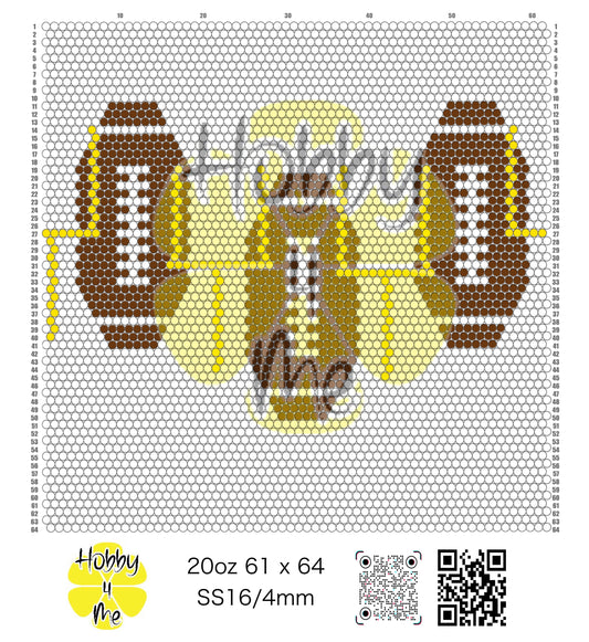 20oz SS16/4mm football rhinestone tumbler template