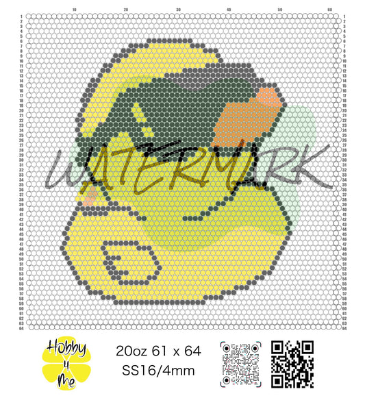 20oz SS16/4mm rhinestone template