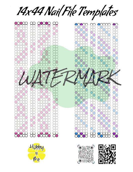 Nail file case templates, SS12/3mm, Awareness ribbons and Diagonal
