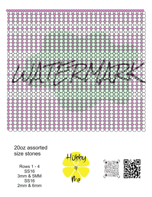 Tumbler template 20oz multi stone size rhinestone/pearl