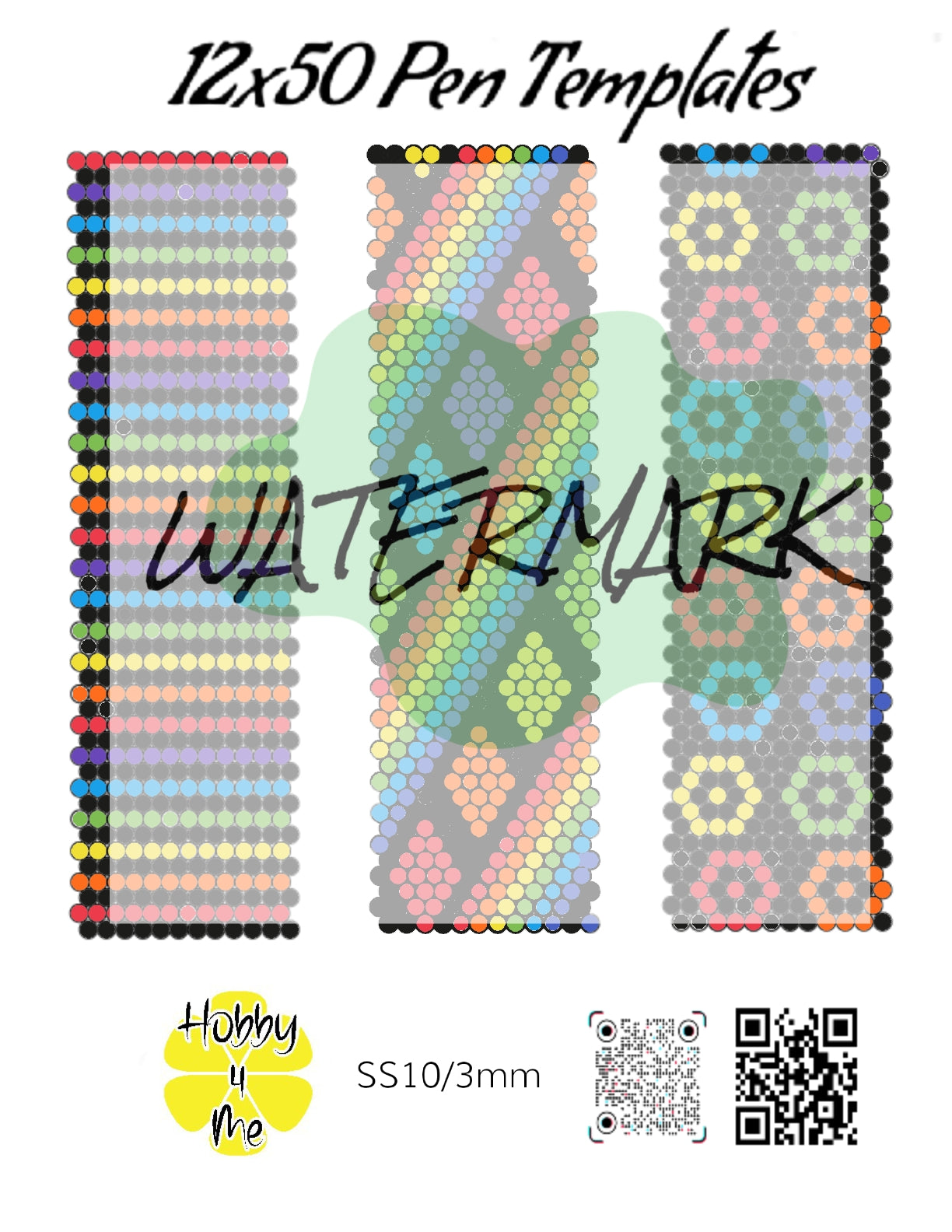Pen templates 12x50
