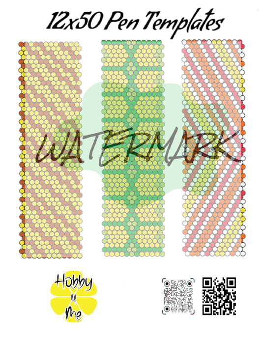 Pen rhinestone templates 12x50