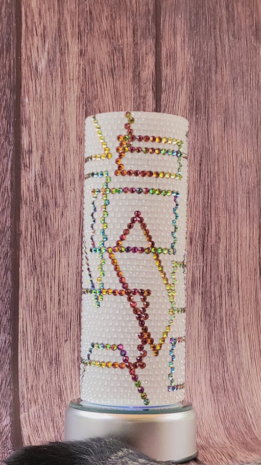 20oz Glass rhinestone tumbler